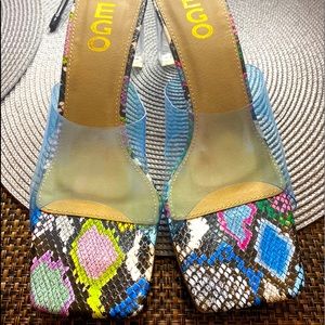 EGO PVC clear block heels Size 8